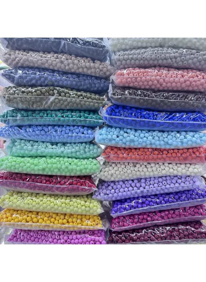 Acrylic Solid Color Beads 8mm 500g About 1800pcs Pack Round Scattered Beads Jewelry Making Supplies - Image 1